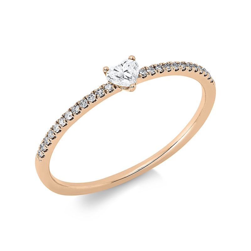 Ring 18 kt GG, Fassung rhodiniert