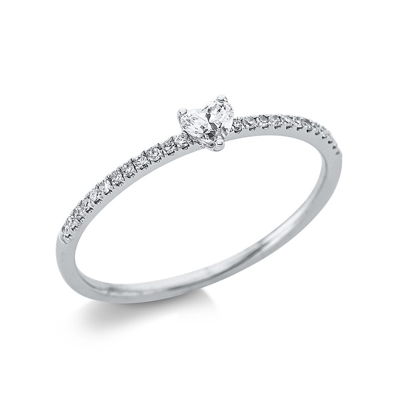 Ring 18 kt GG, Fassung rhodiniert