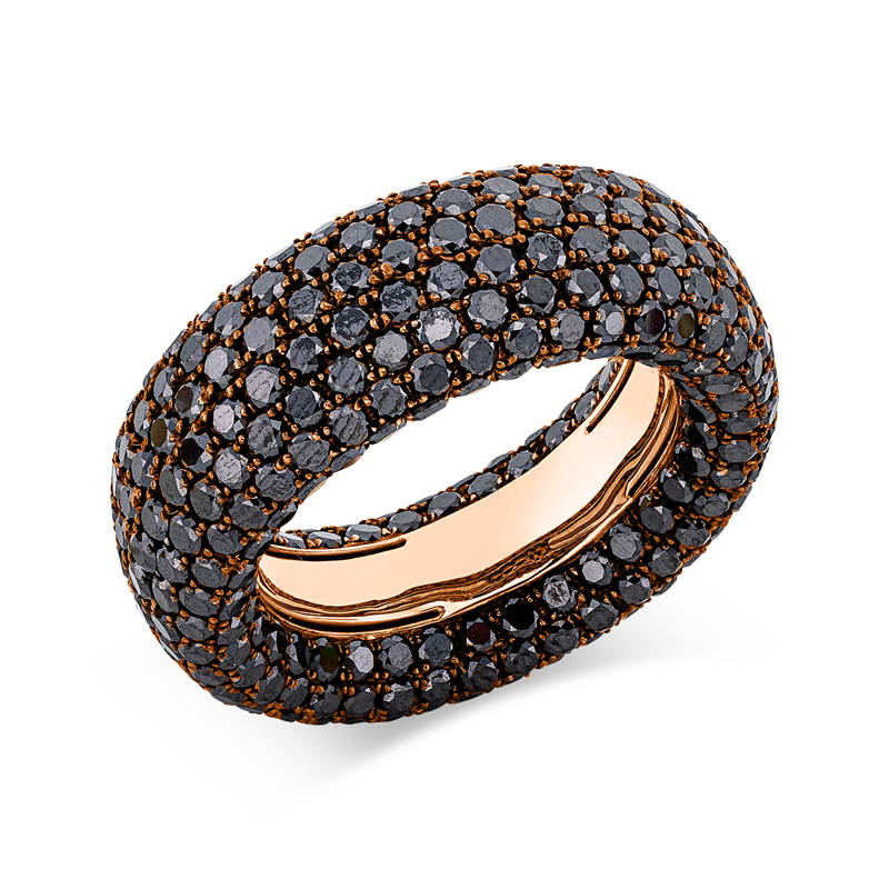 Ring 18 kt RG, Fassung schwarz rhodiniert