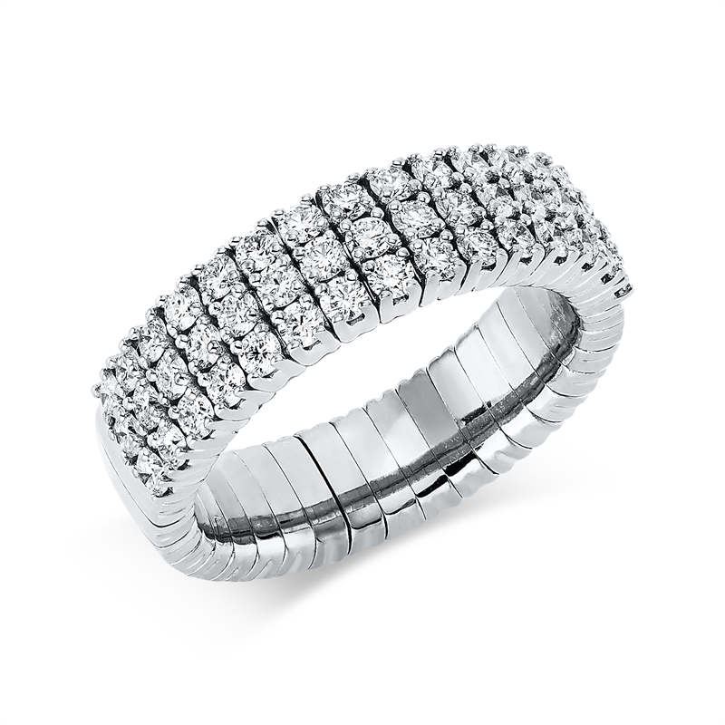 Ring 4er-Krappe 18 kt RG, Flex-Band, variabel
