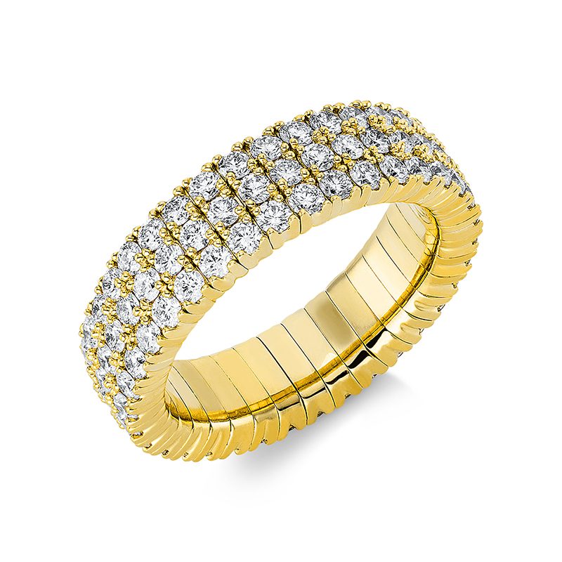 Ring 4er-Krappe 18 kt GG, Flex-Band, variabel