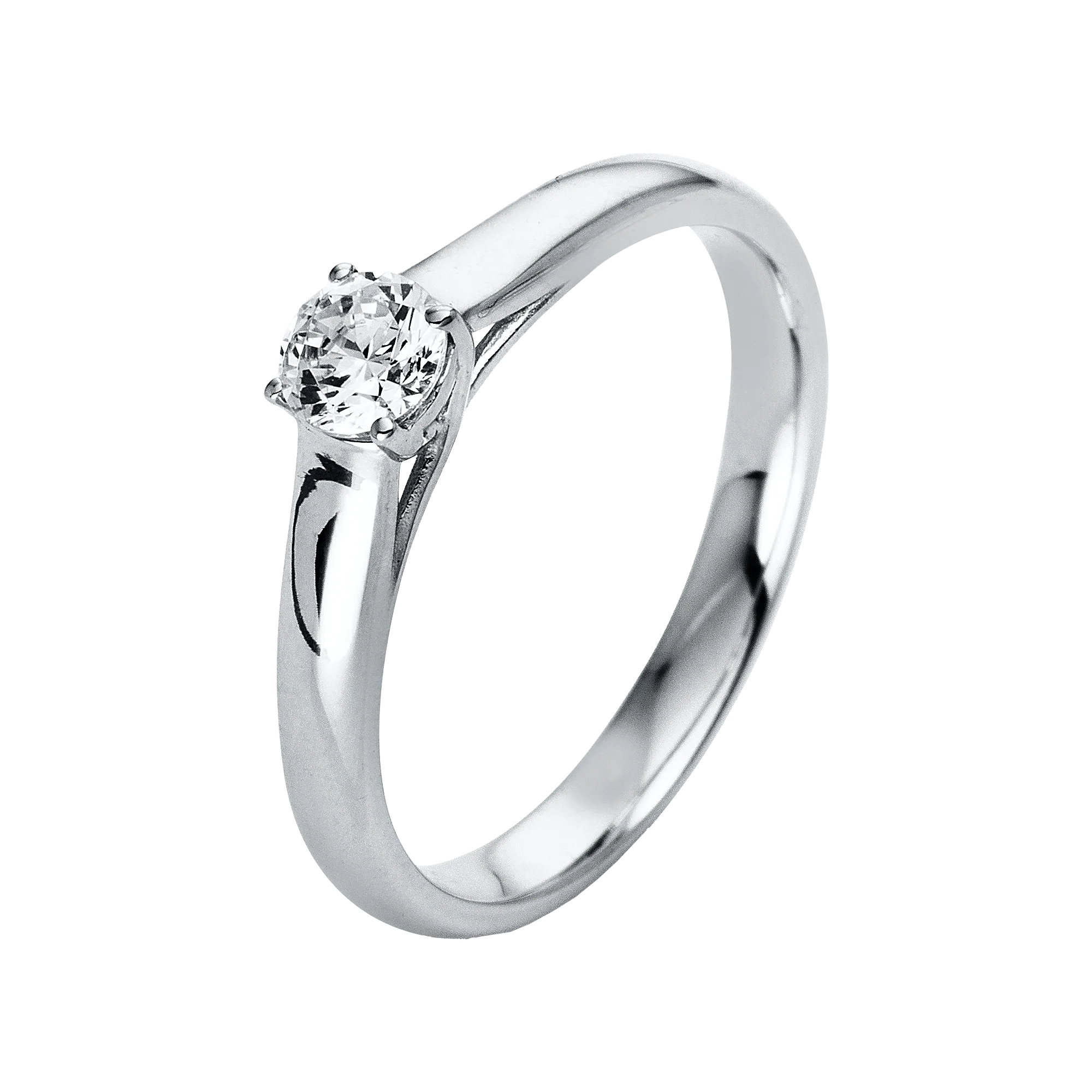 Solitärring 4er-Krappe Weißgold 750 · Brillant 0,30 ct