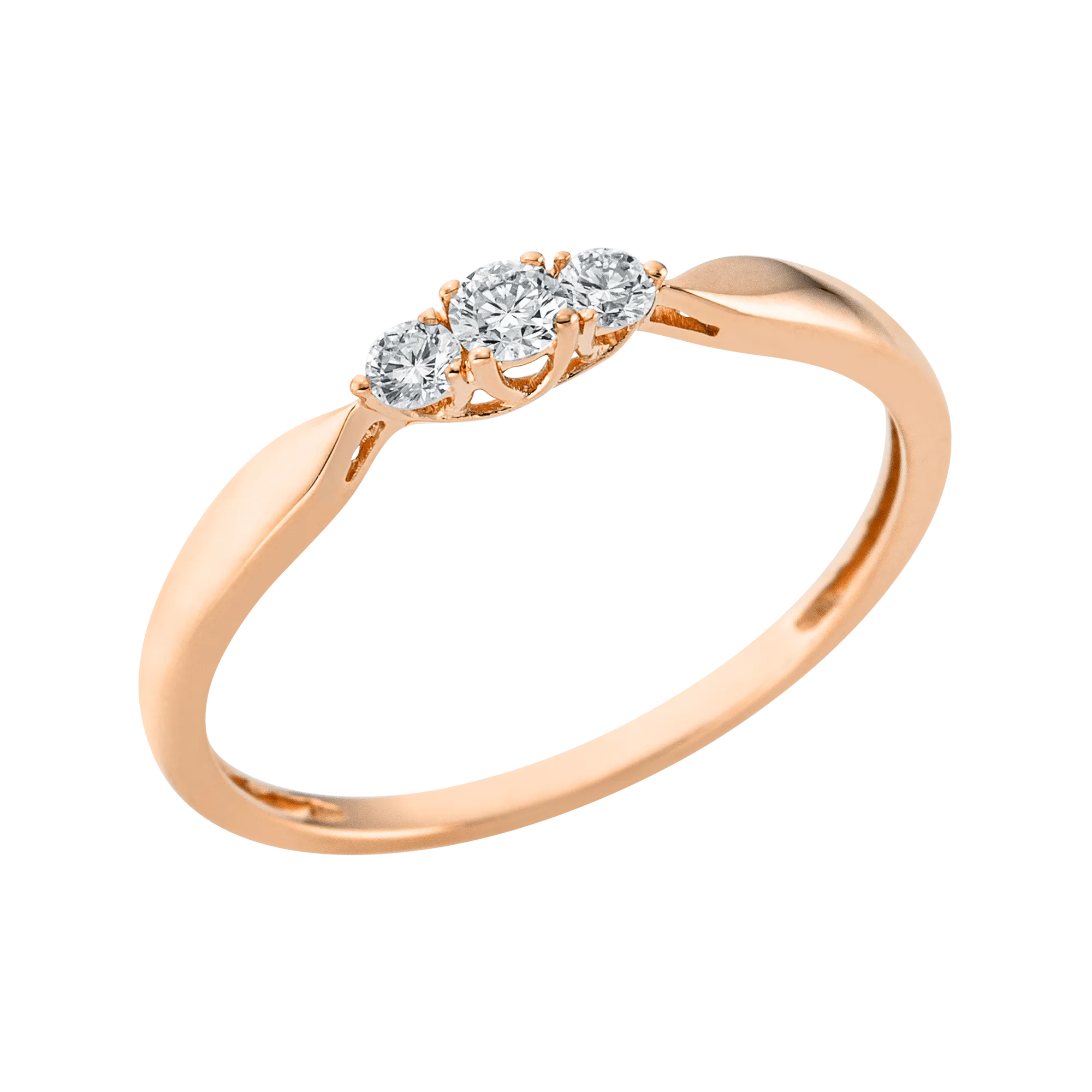 Trilogiering Bicolor 750 · 3 Brillanten 0,15 ct