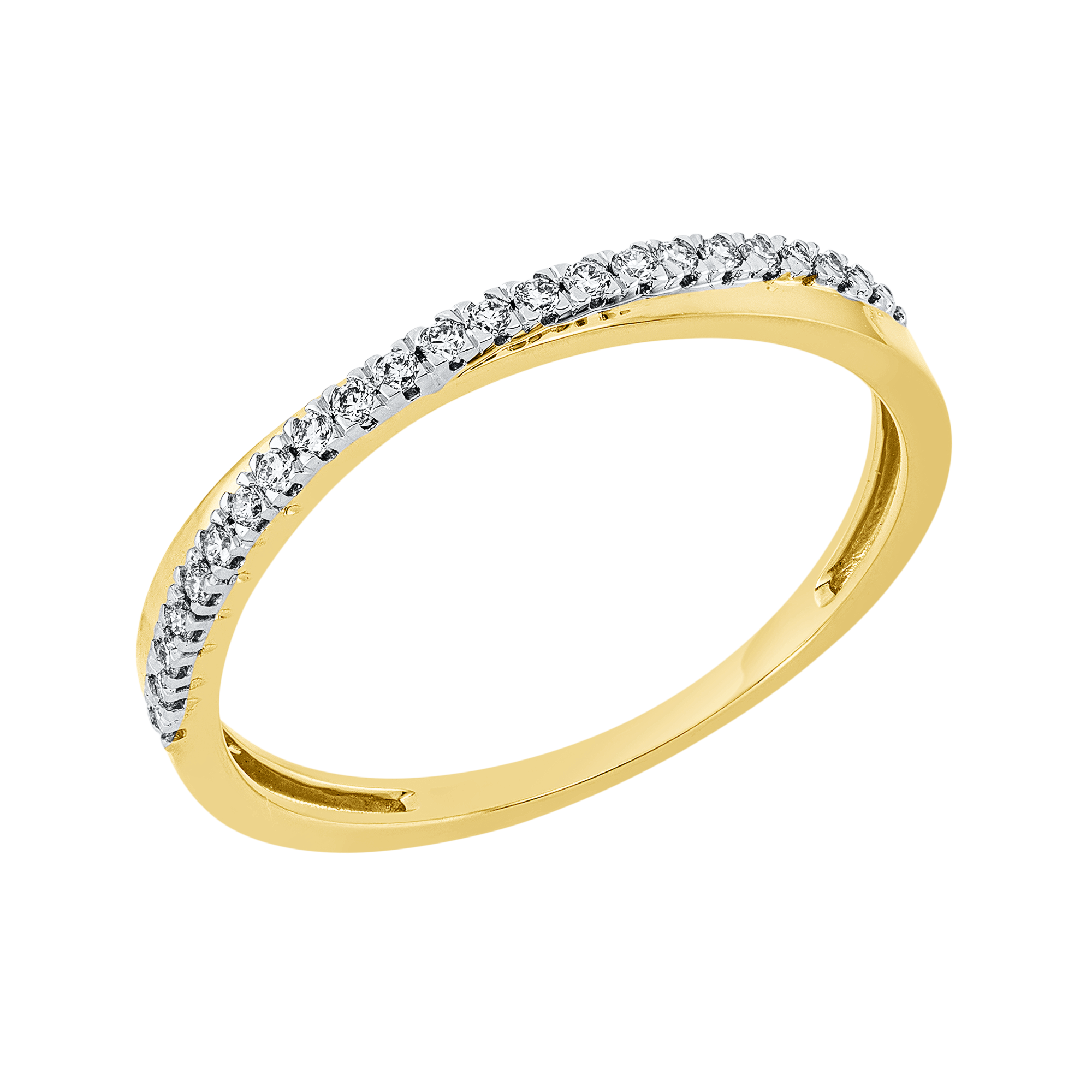 Ring 18 kt GG, Fassung rhodiniert