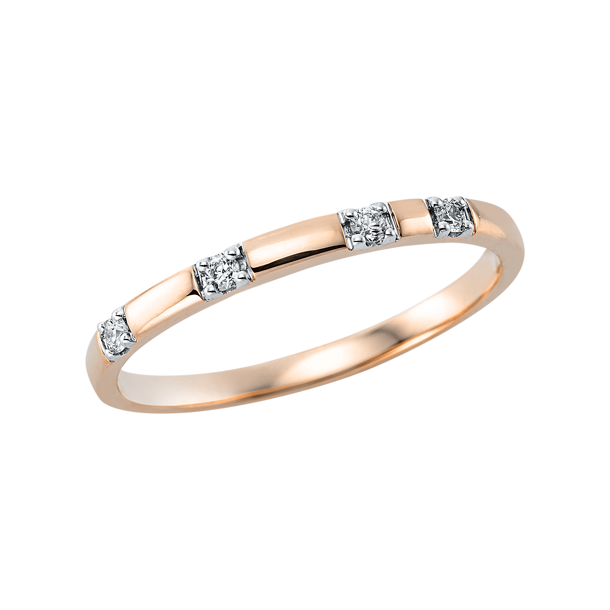 Ring 18 kt RG, Fassung rhodiniert