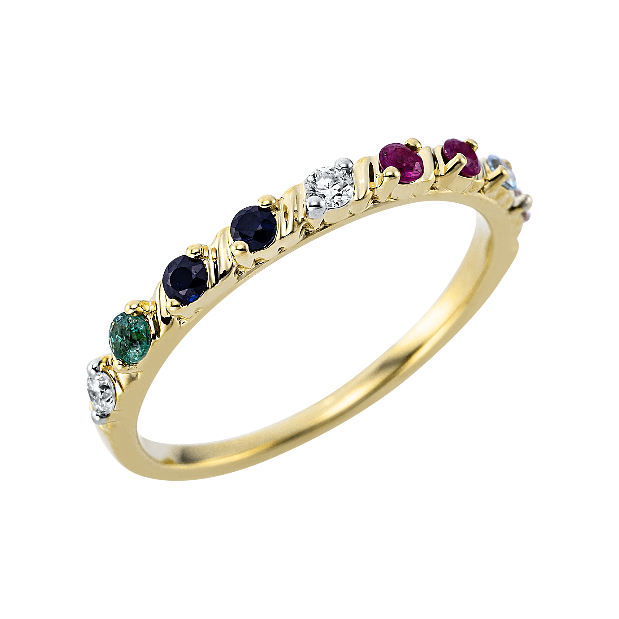 Ring 18 kt GG, Fassung rhodiniert
