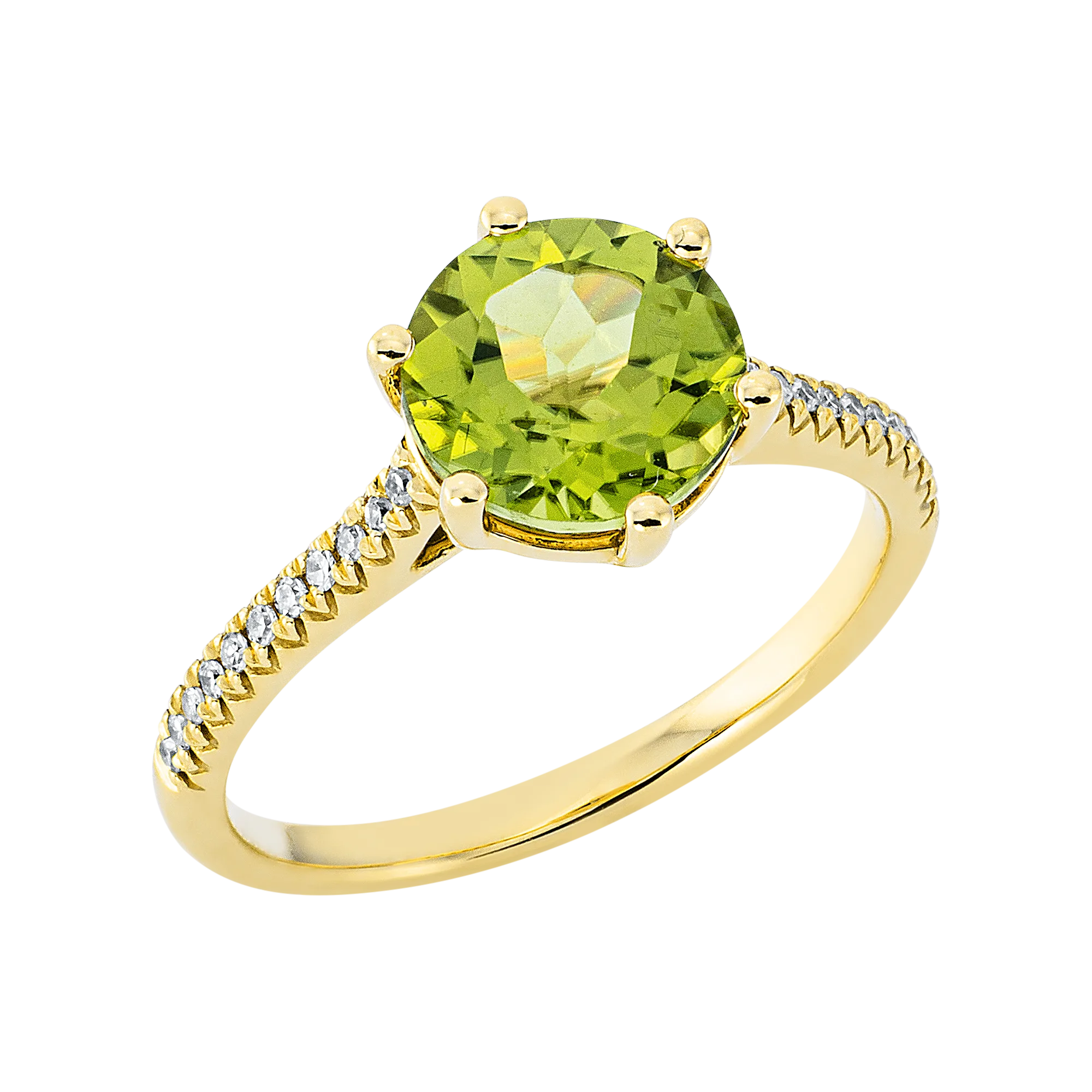 Solitärring 6er-Krappe Gelbgold 750 · Brillant 0,10 ct