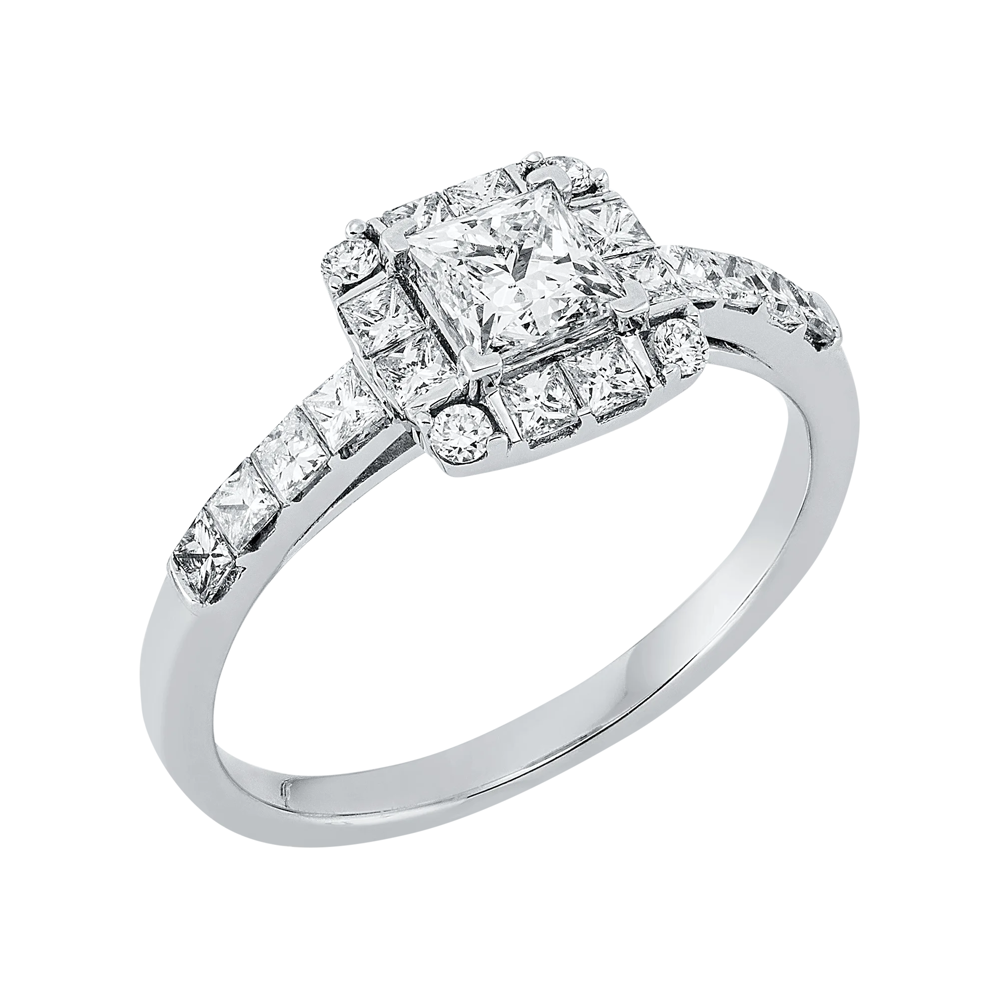 Brillantring Weißgold 750 · 4 Brillanten 0,06 ct
