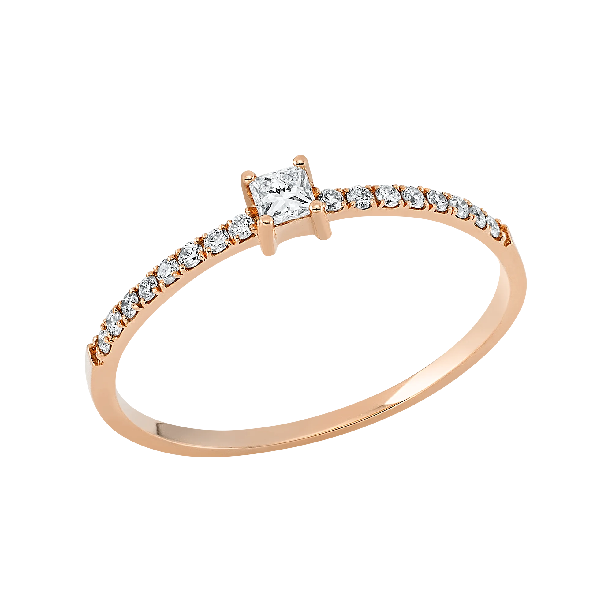 Brillantring Roségold 585 · 16 Brillanten 0,11 ct