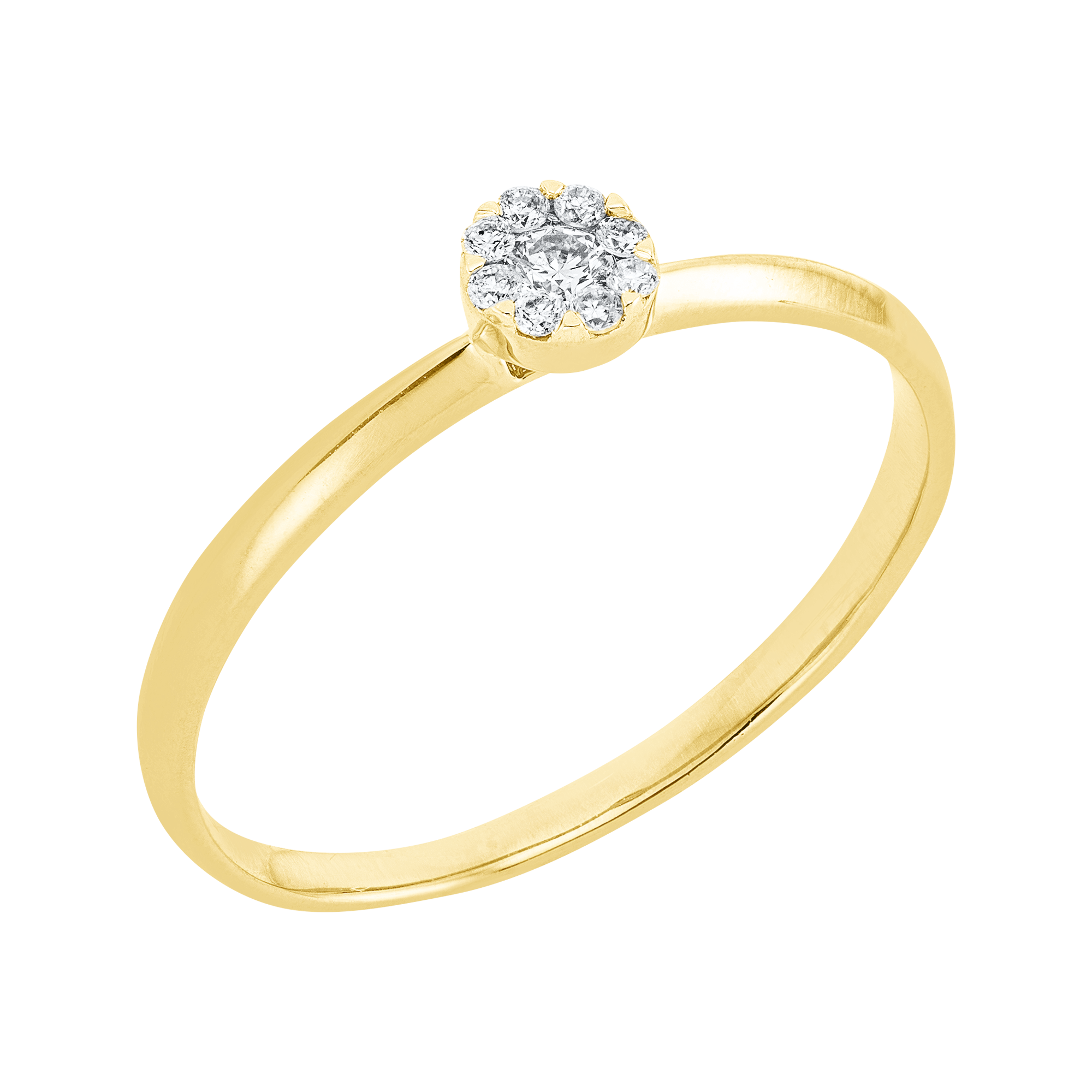 Ring 18 kt GG, Fassung rhodiniert