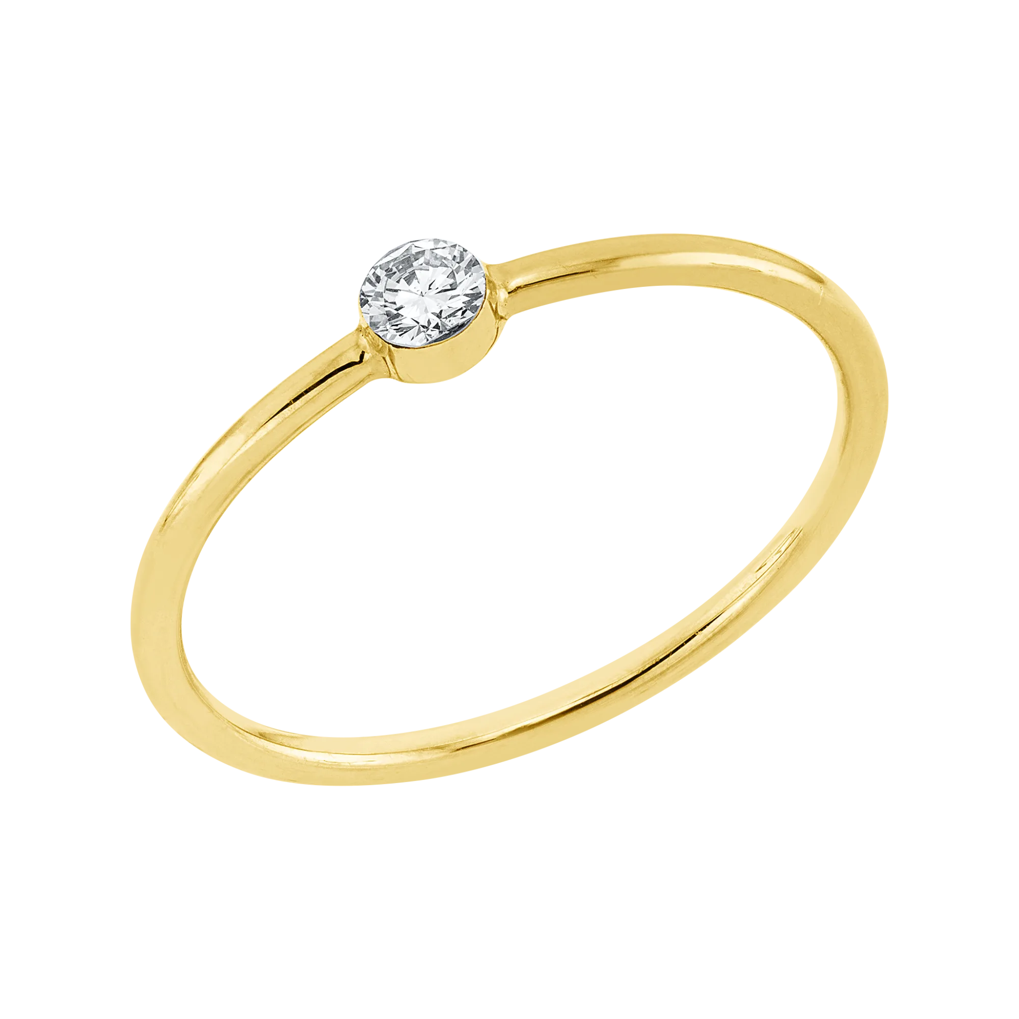 Solitärring Gelbgold 750 · Brillant 0,09 ct