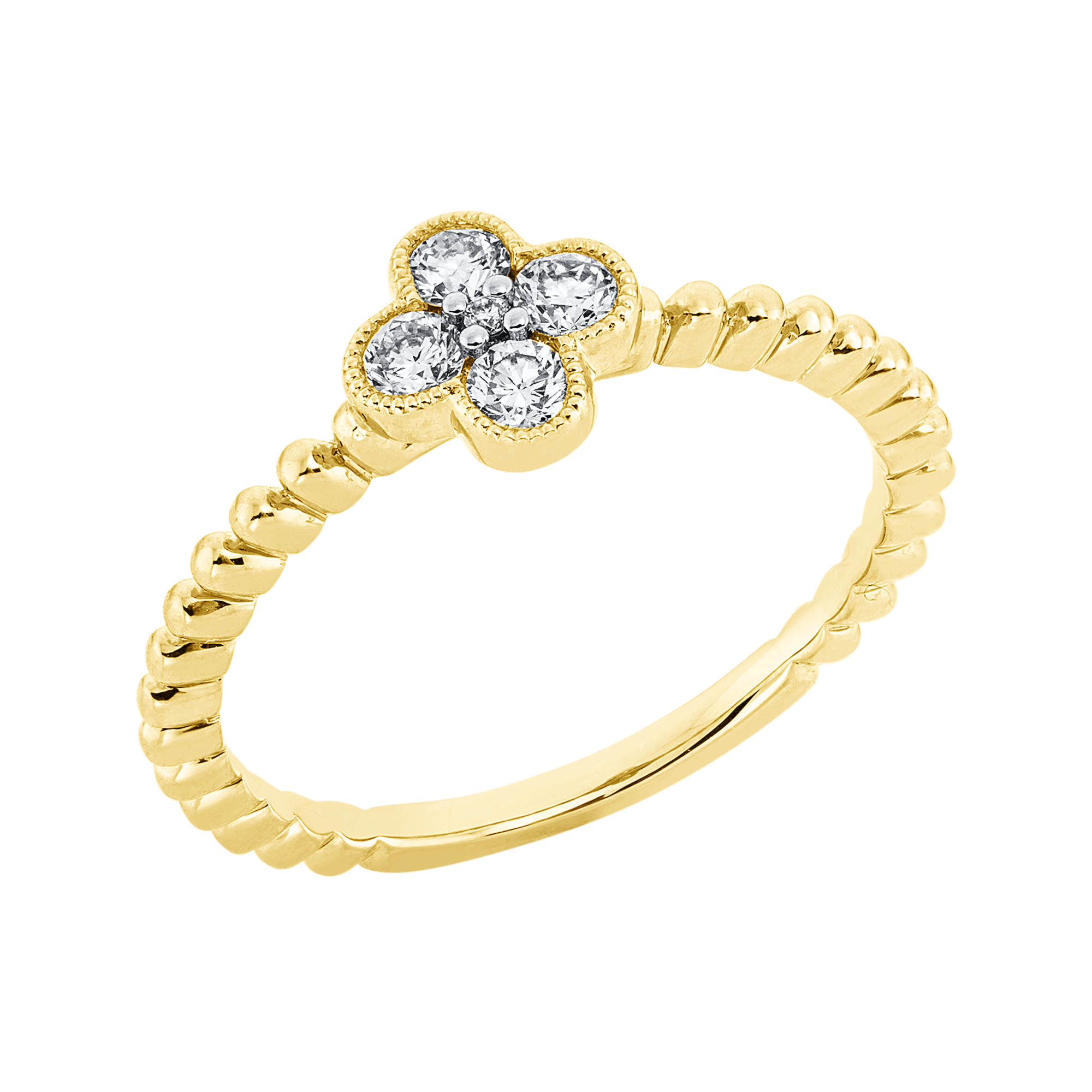 Ring 18 kt GG, Fassung rhodiniert