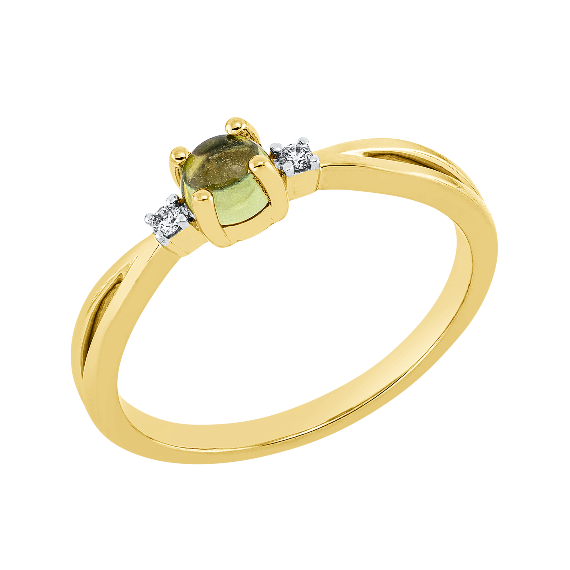 Ring 4er-Krappe 18 kt GG, Fassung rhodiniert