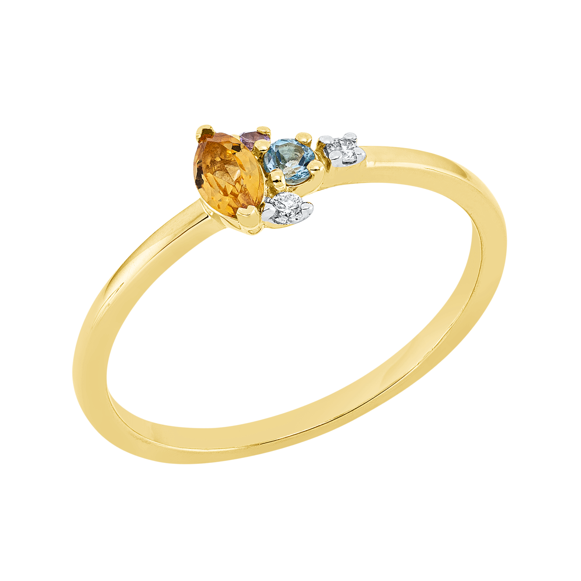 Ring 18 kt GG, Fassung rhodiniert