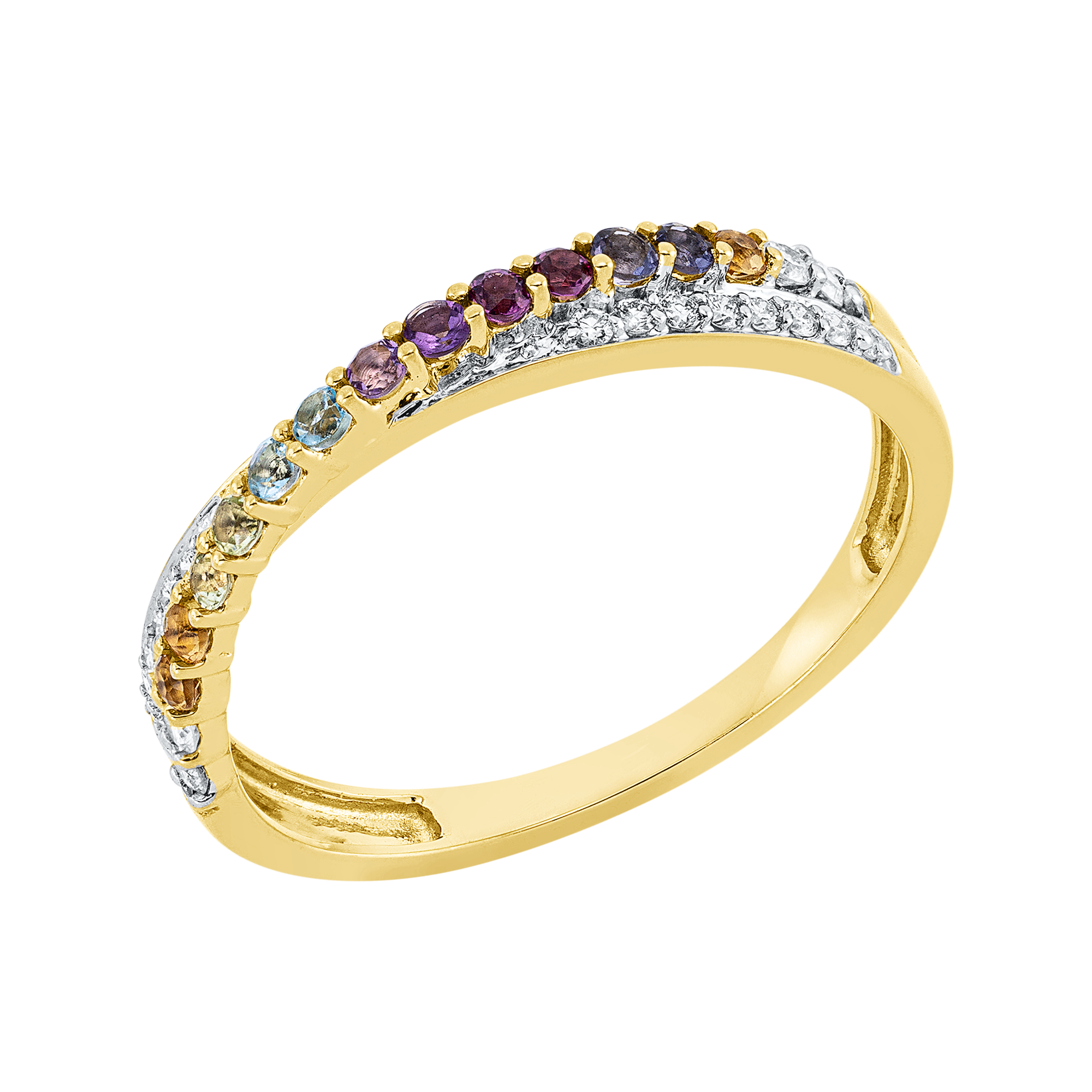Ring 18 kt GG, Fassung rhodiniert