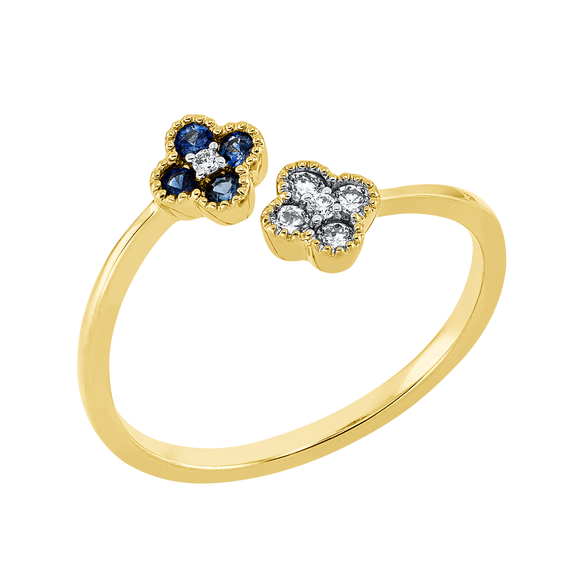 Ring 18 kt GG, Fassung rhodiniert