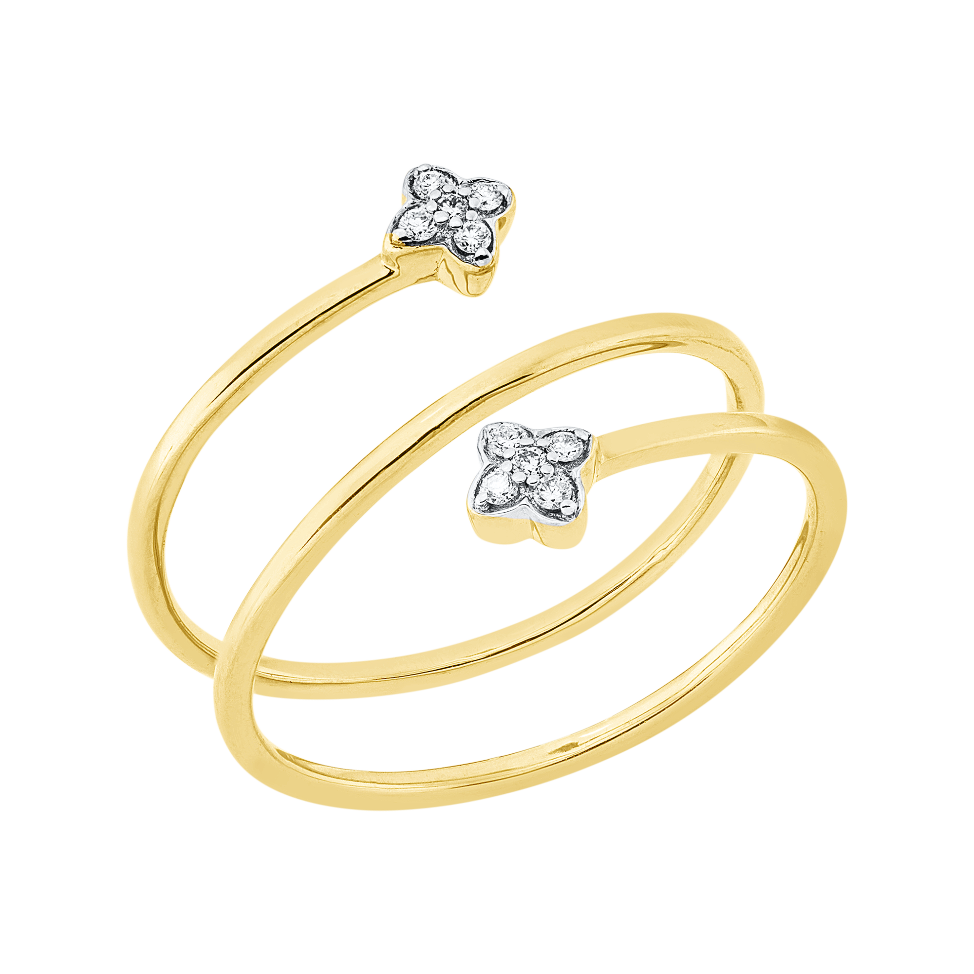 Ring 18 kt GG, Fassung rhodiniert