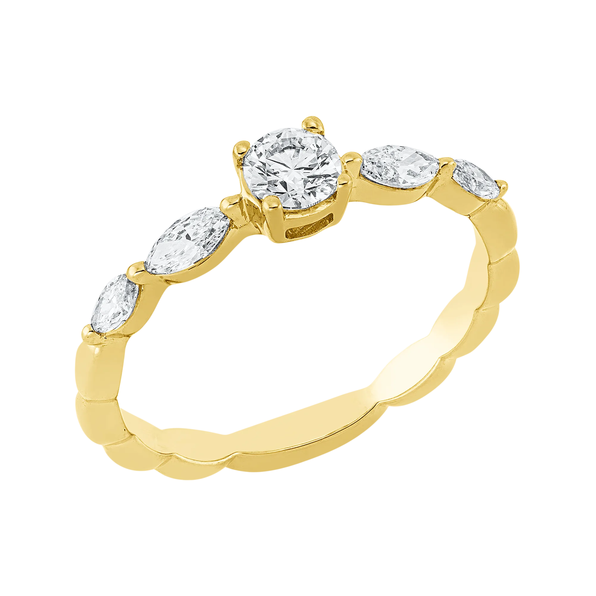 Solitärring Gelbgold 750 · Brillant 0,25 ct mit Besatz