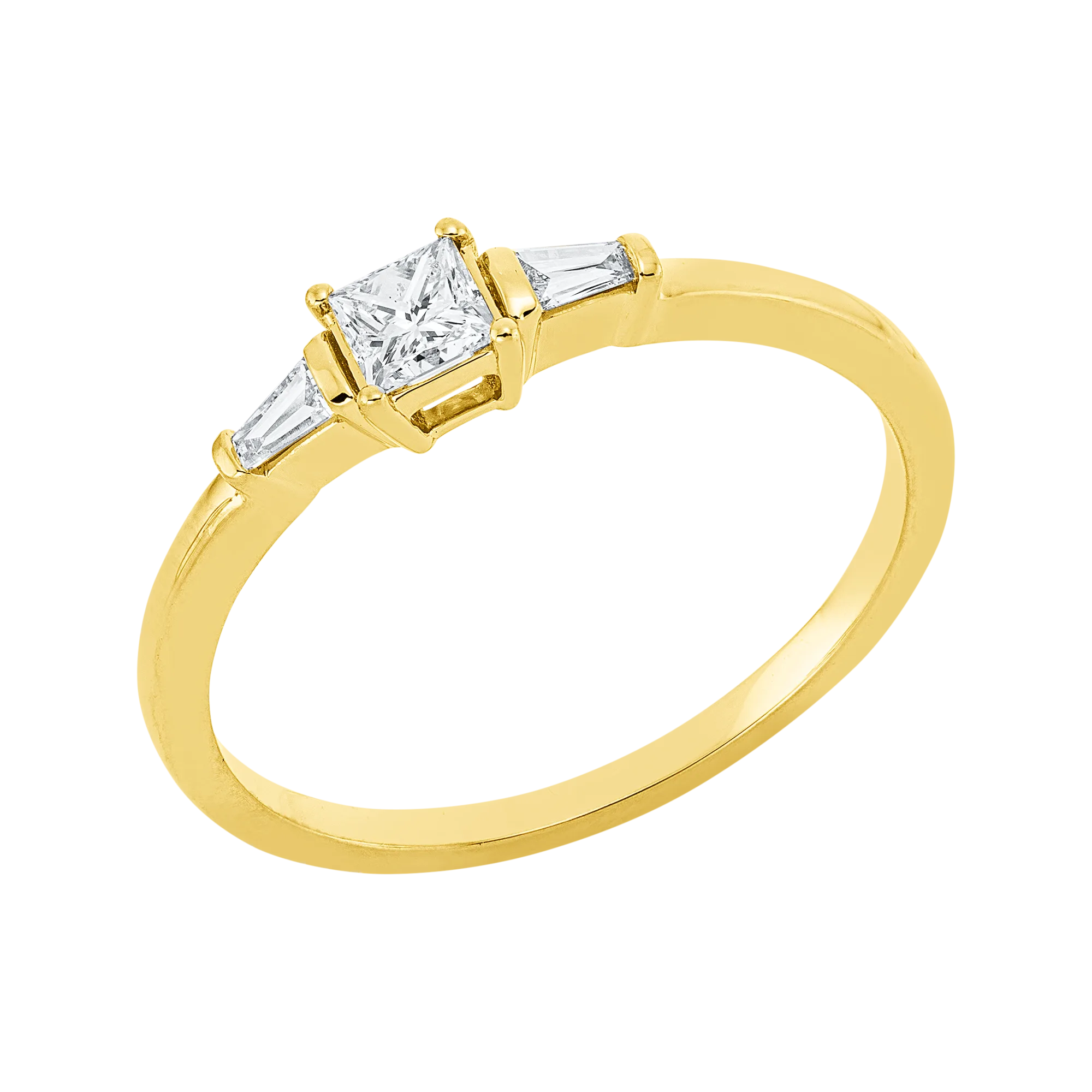 Brillantring Gelbgold 750 · 2 Trapez 0,06 ct
