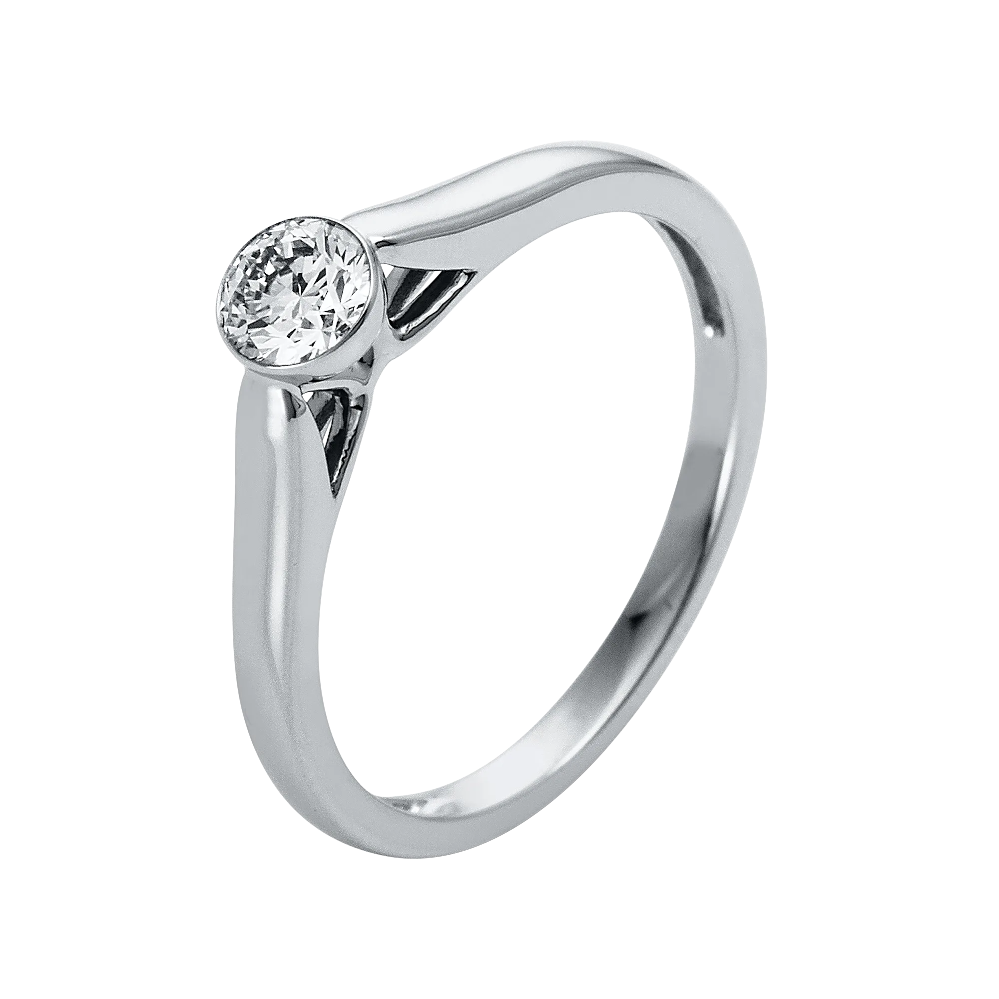 Solitärring Zarge Weißgold 750 · Brillant 0,30 ct, GIA-zertifiziert