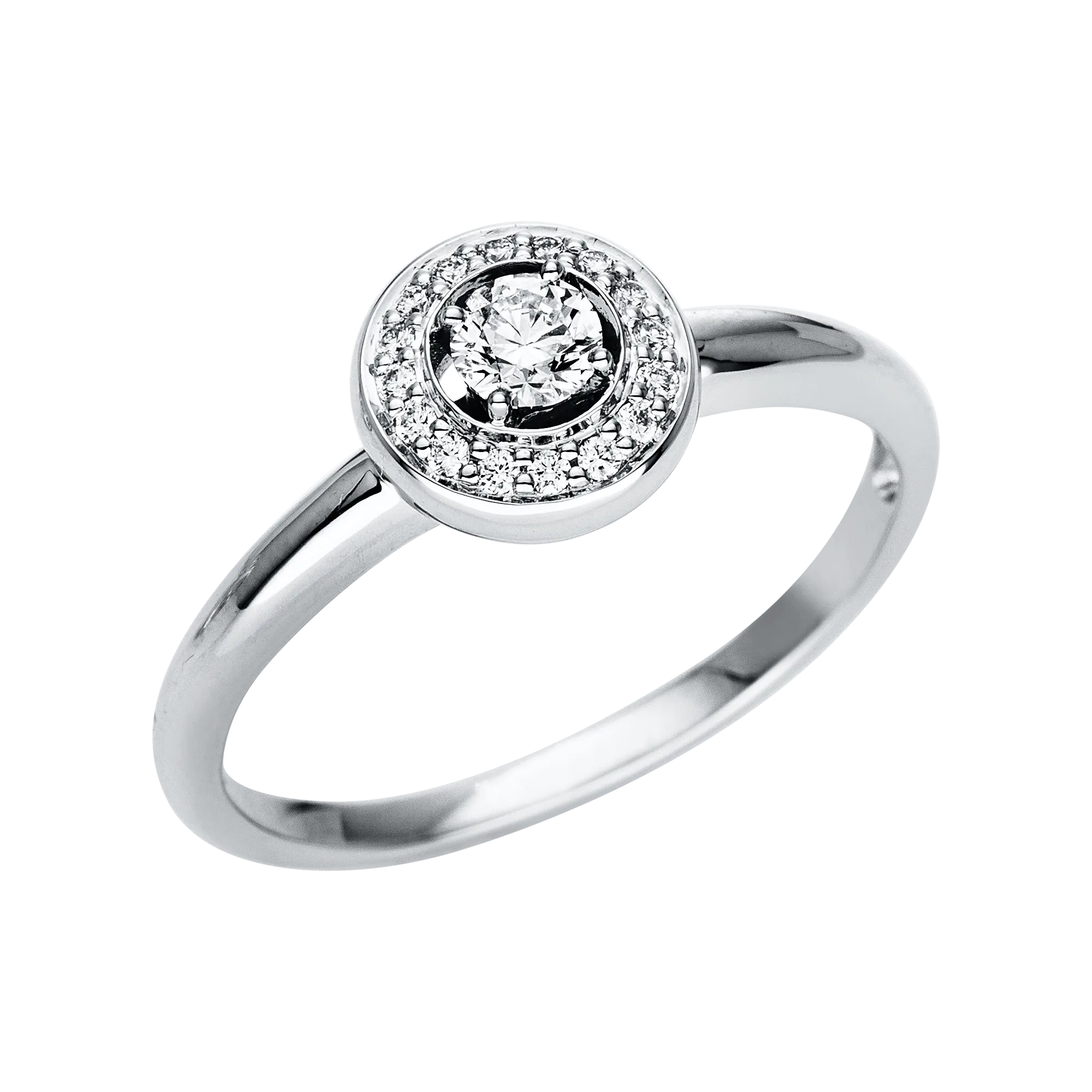 Brillantring Weißgold 750 · 17 Brillanten 0,24 ct