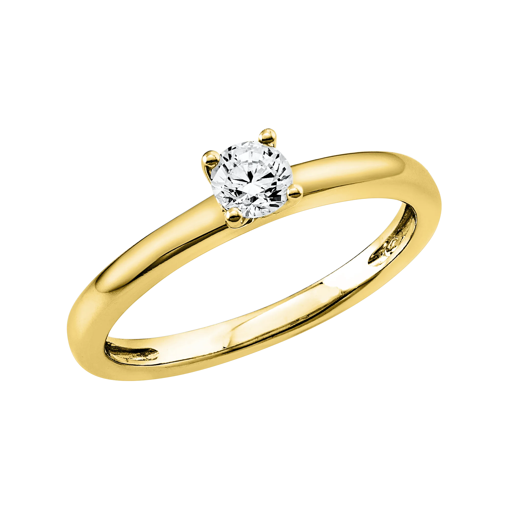 Solitärring 4er-Krappe Gelbgold 585 · Brillant 0,25 ct