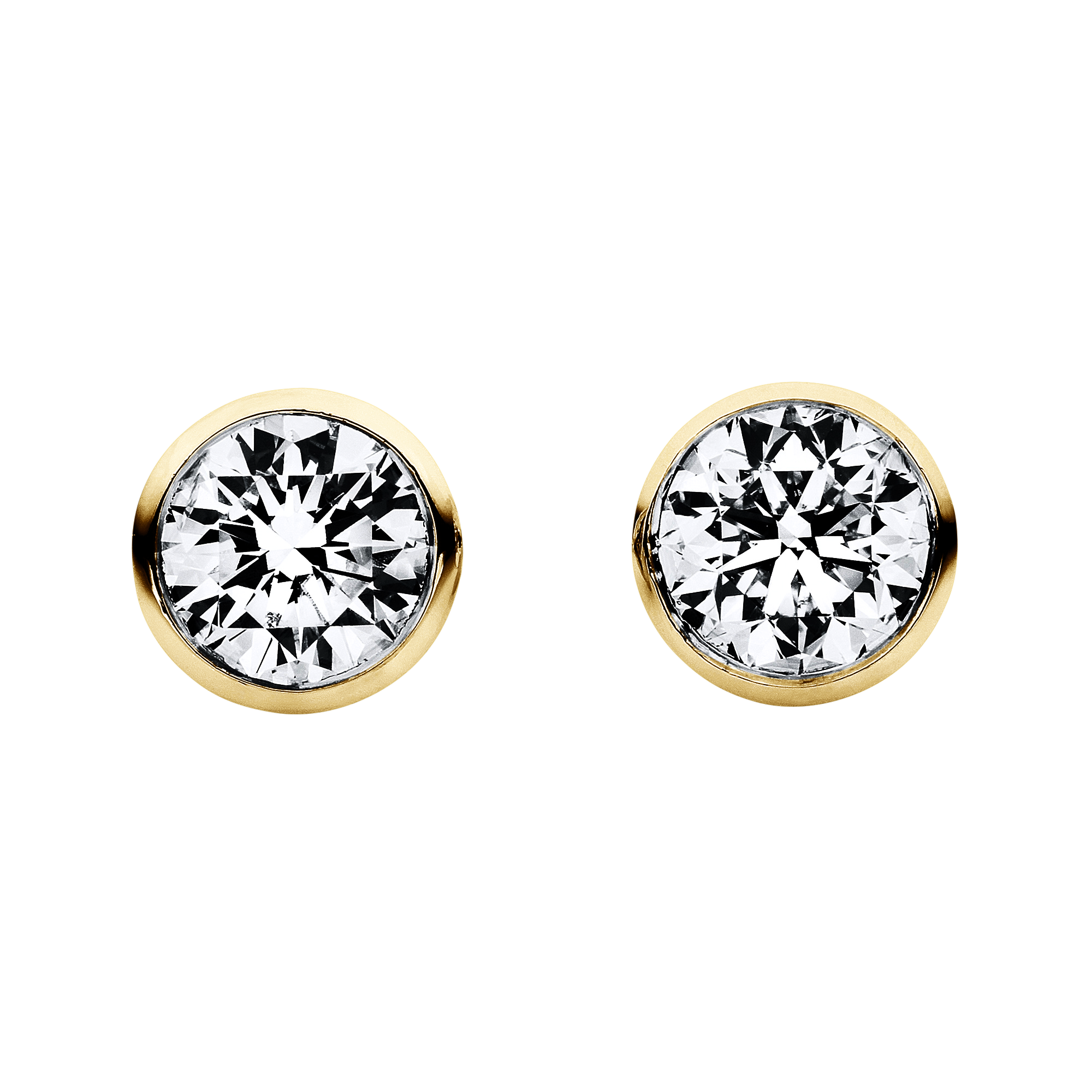 Ohrstecker Zarge 18 kt GG V-Zarge
