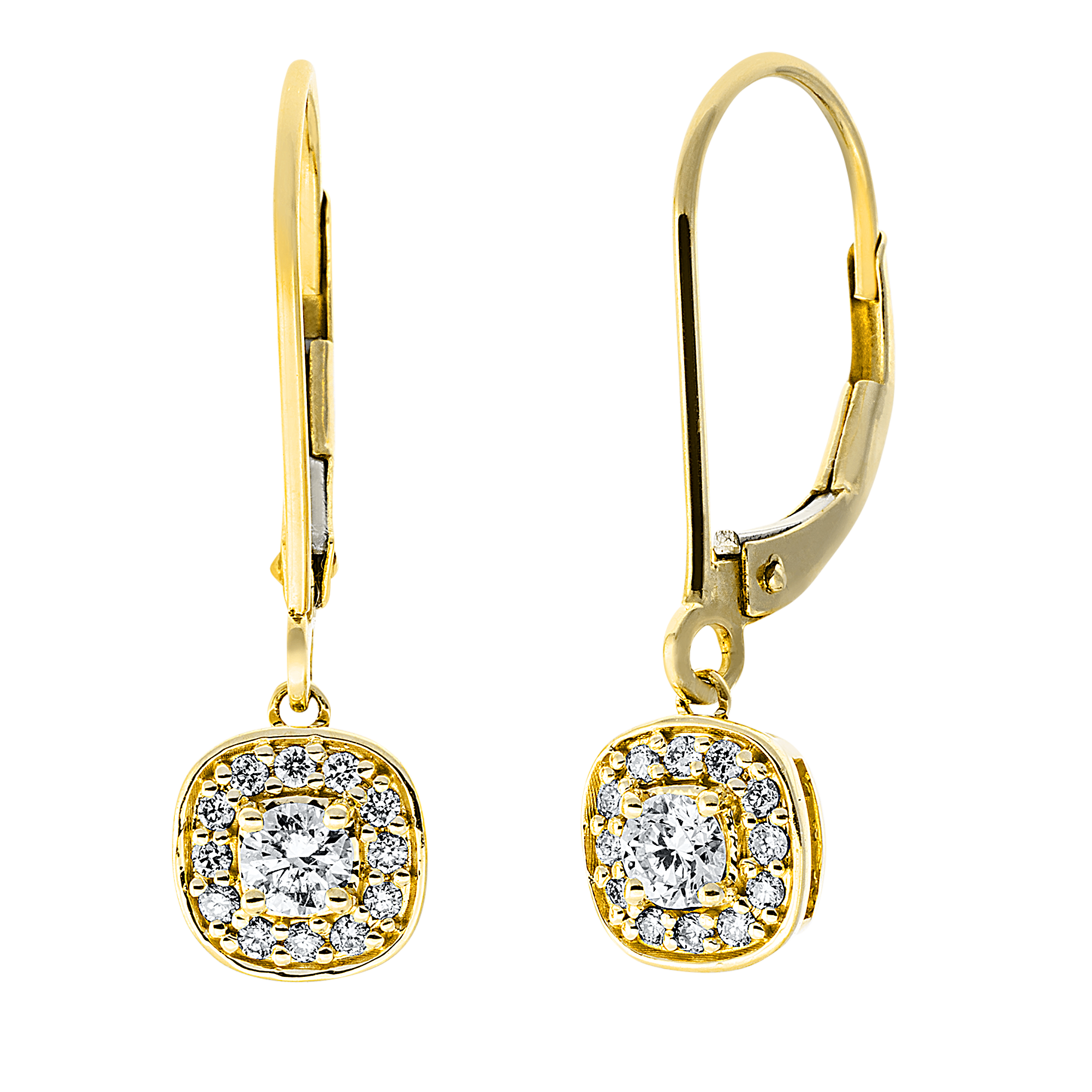 Ohrschmuck 18 kt GG, Fassung rhodiniert