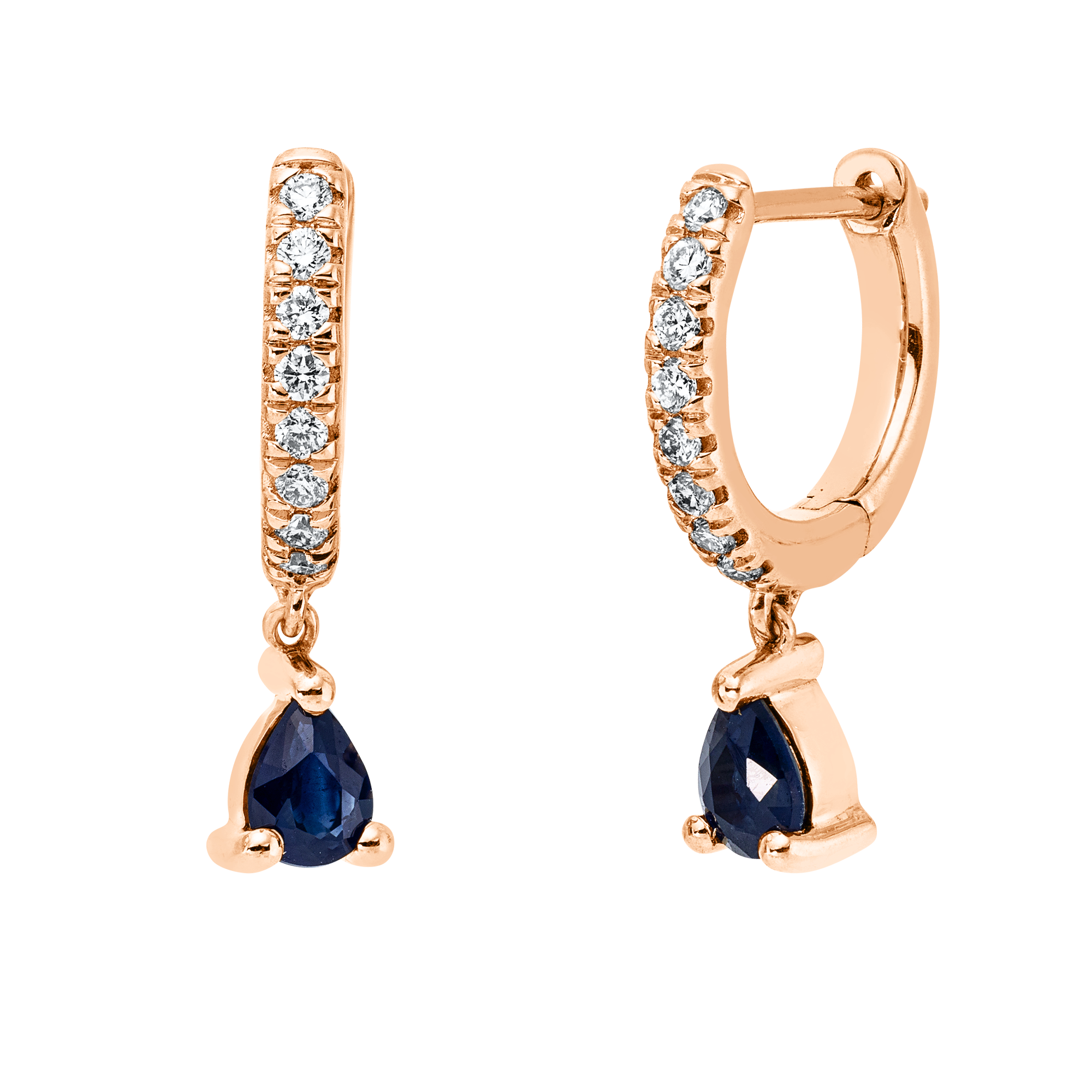 Ohrschmuck 3er-Krappe 18 kt RG Tropfen