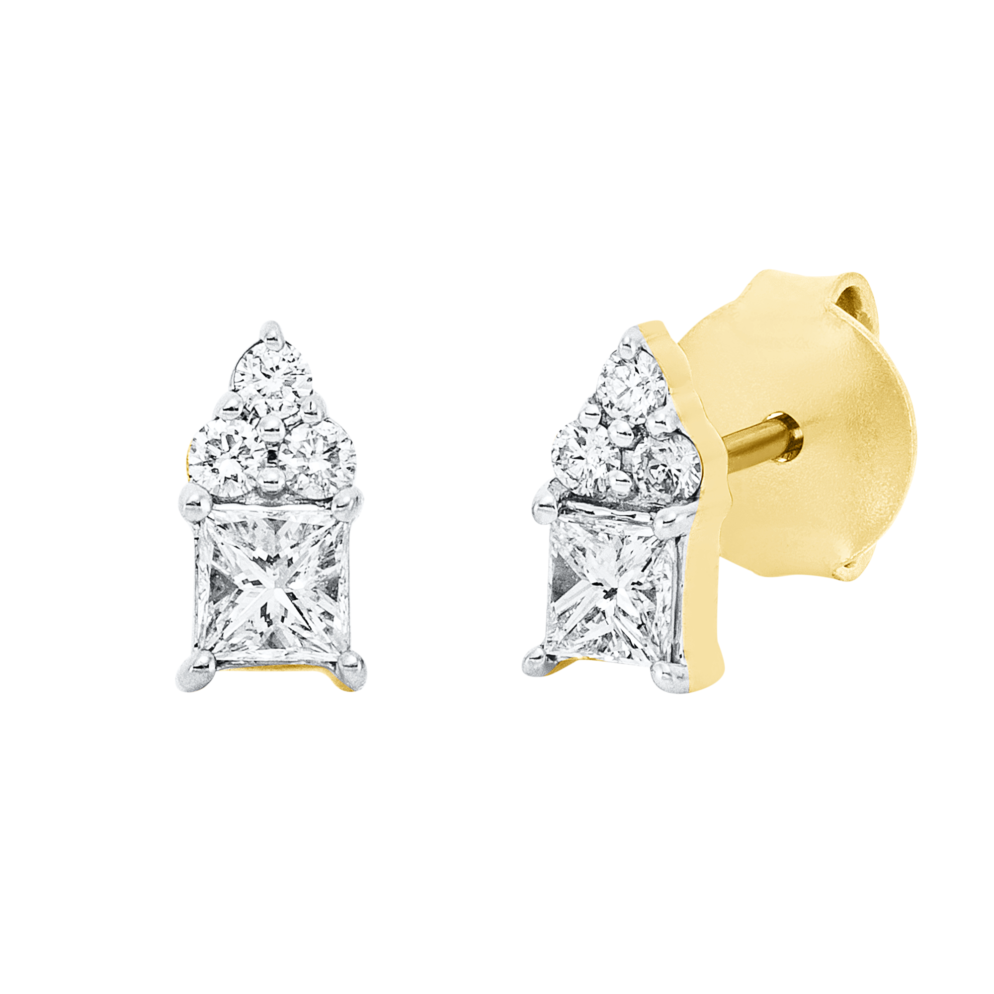 Ohrstecker 18 kt GG, Fassung rhodiniert