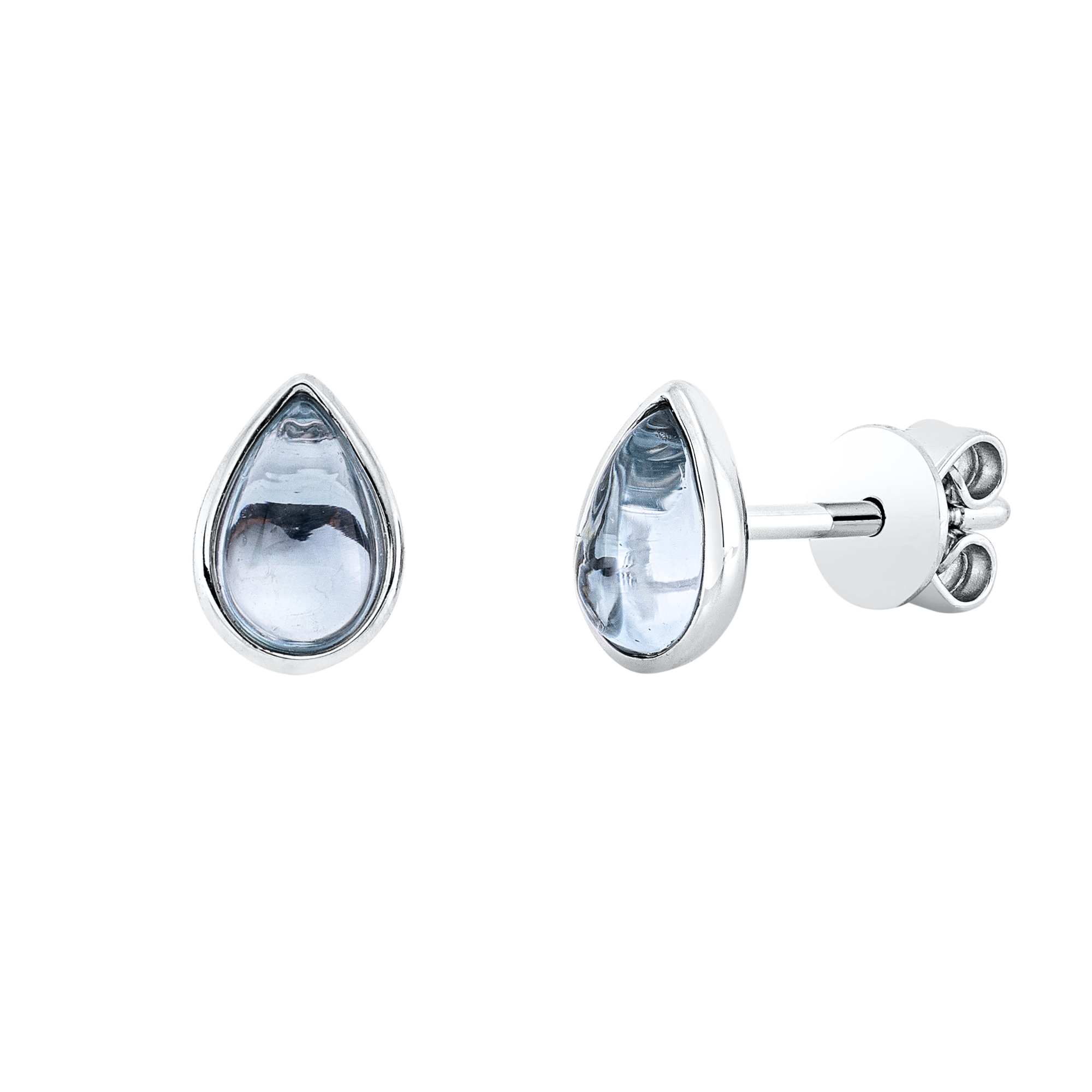 Ohrstecker Zarge 18 kt WG Tropfen