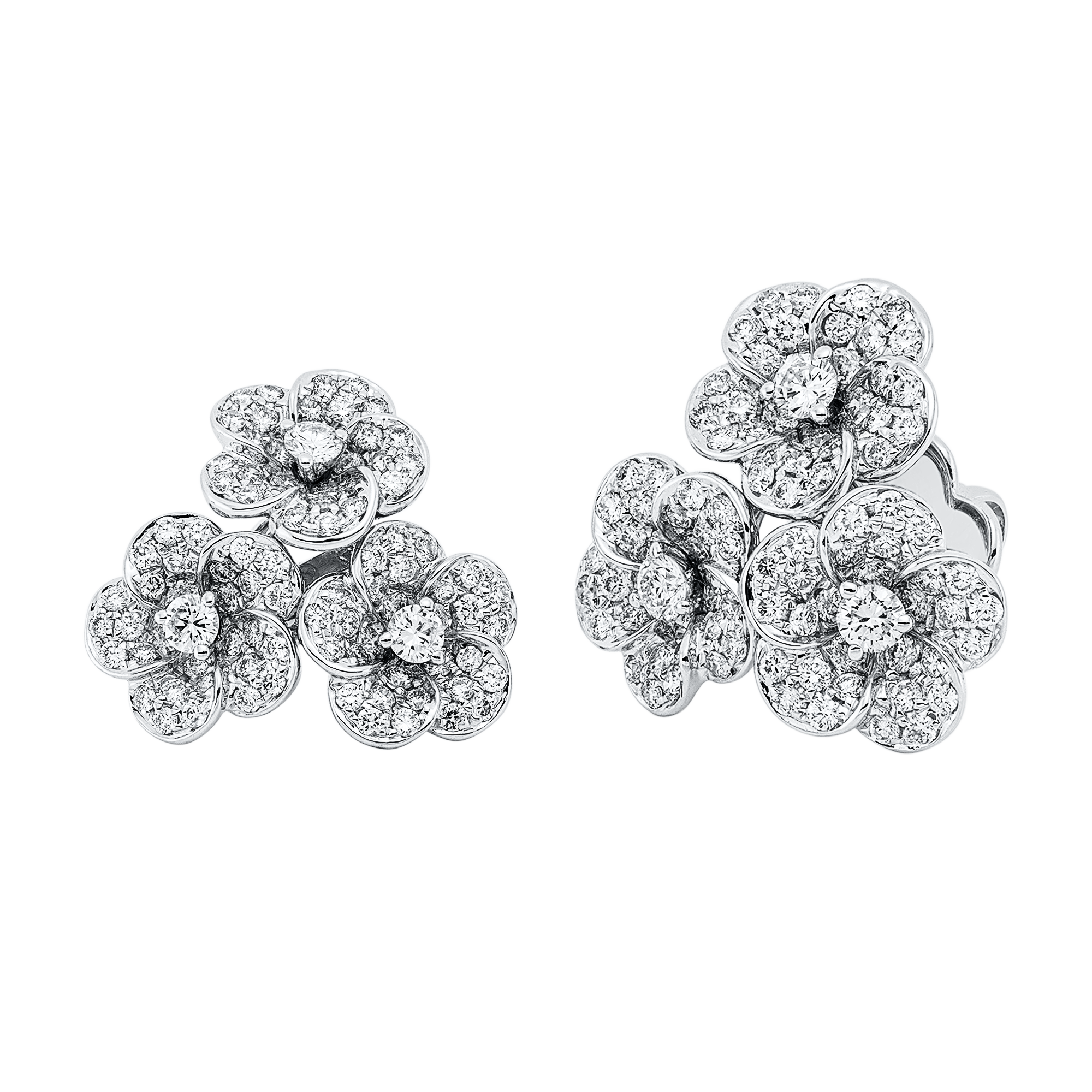 Ohrstecker 18 kt WG Blume/Blumen