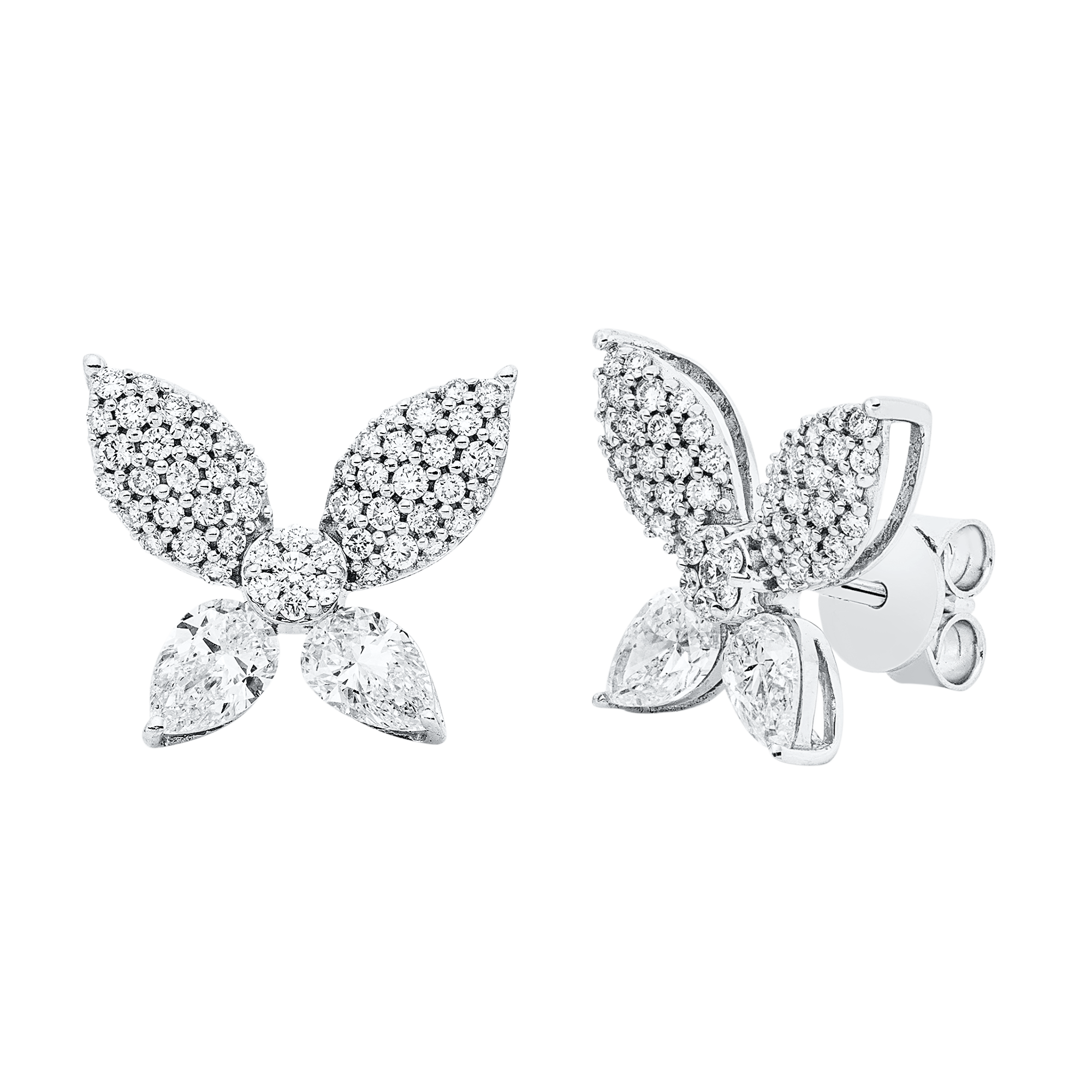 Ohrstecker 18 kt WG Schmetterling