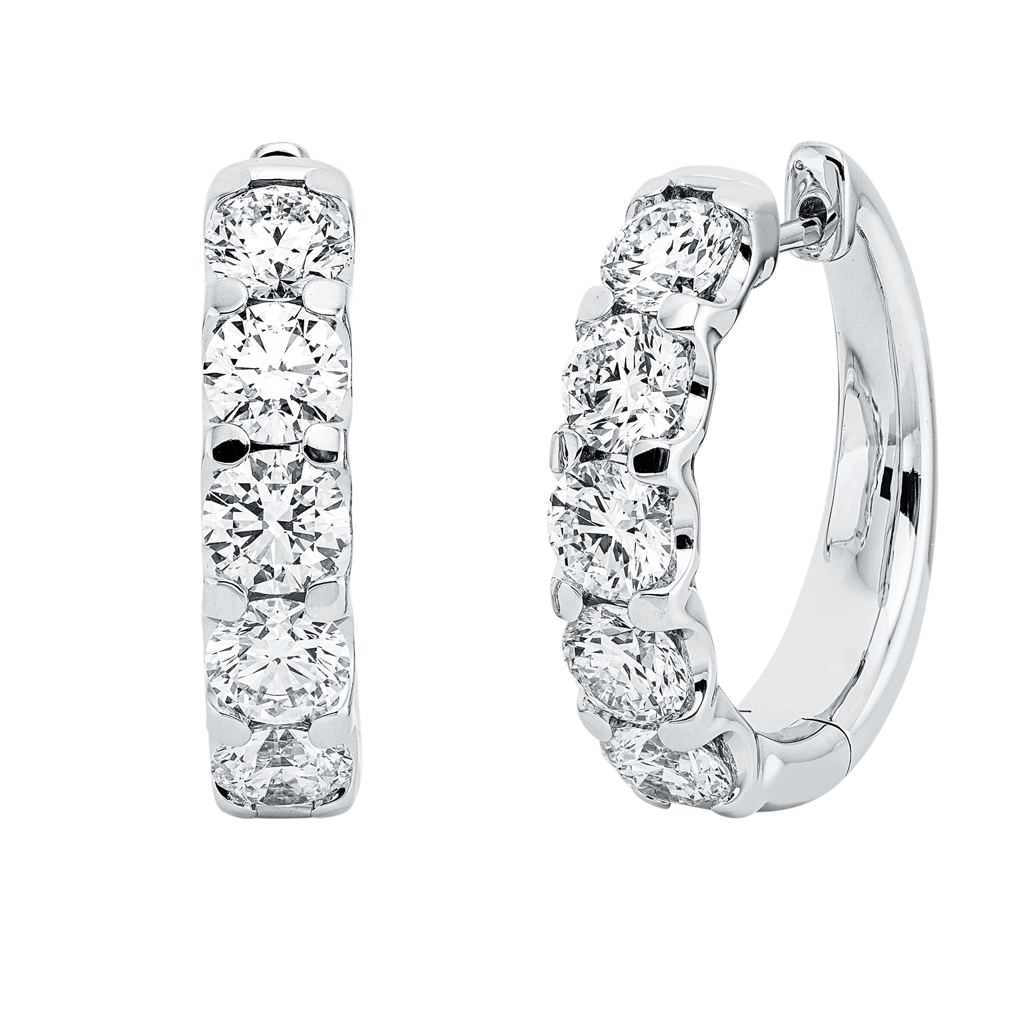 Creolen 4er-Krappe 18 kt WG, 10 GIA's
