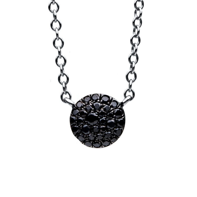 Collier 14 kt RG, Fassung schwarz rhodiniert