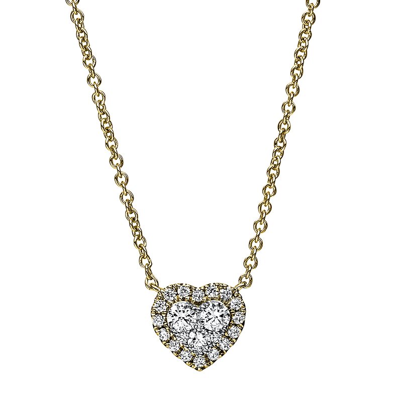 Collier 14 kt GG Herz, mit ZÖ 40 cm