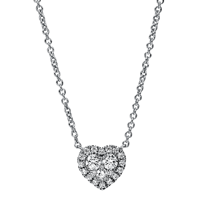 Collier 14 kt GG Herz, mit ZÖ 40 cm