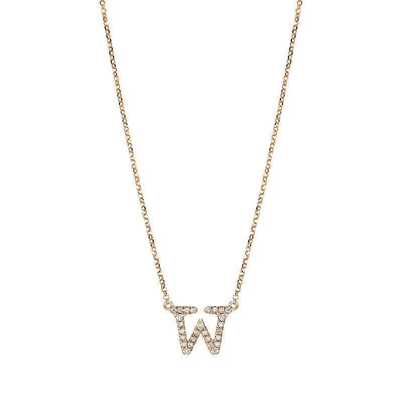 Collier 18 kt RG W, mit ZÖ 38.1 cm + 40.6 cm