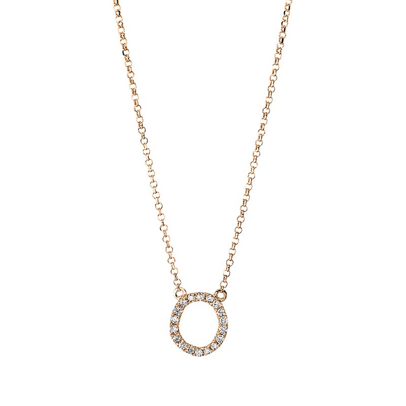 Collier 18 kt RG O, mit ZÖ 38.1 cm + 40.6 cm