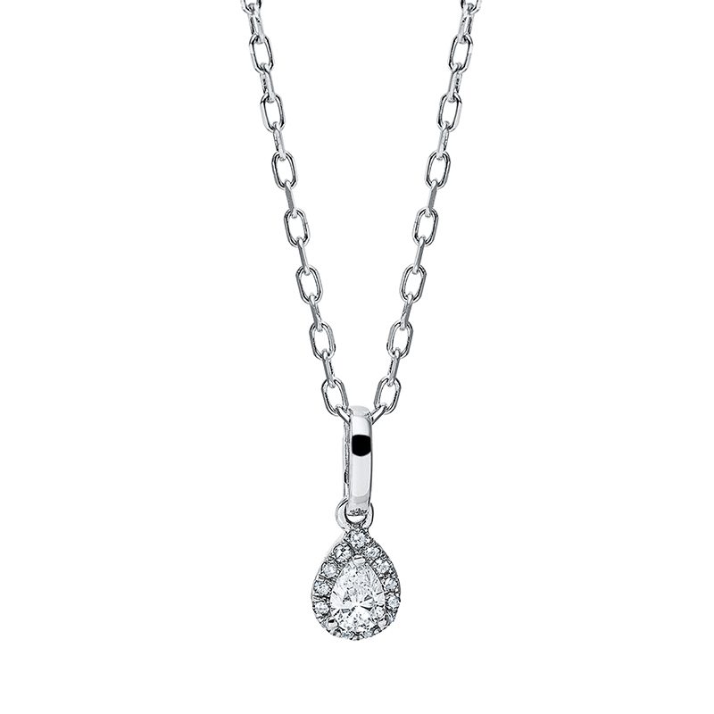 Collier 18 kt RG Tropfen, mit ZÖ 40 cm and 43 cm