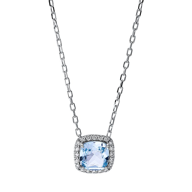 Collier 4er-Krappe 18 kt WG, mit ZÖ 40 cm + 43 cm