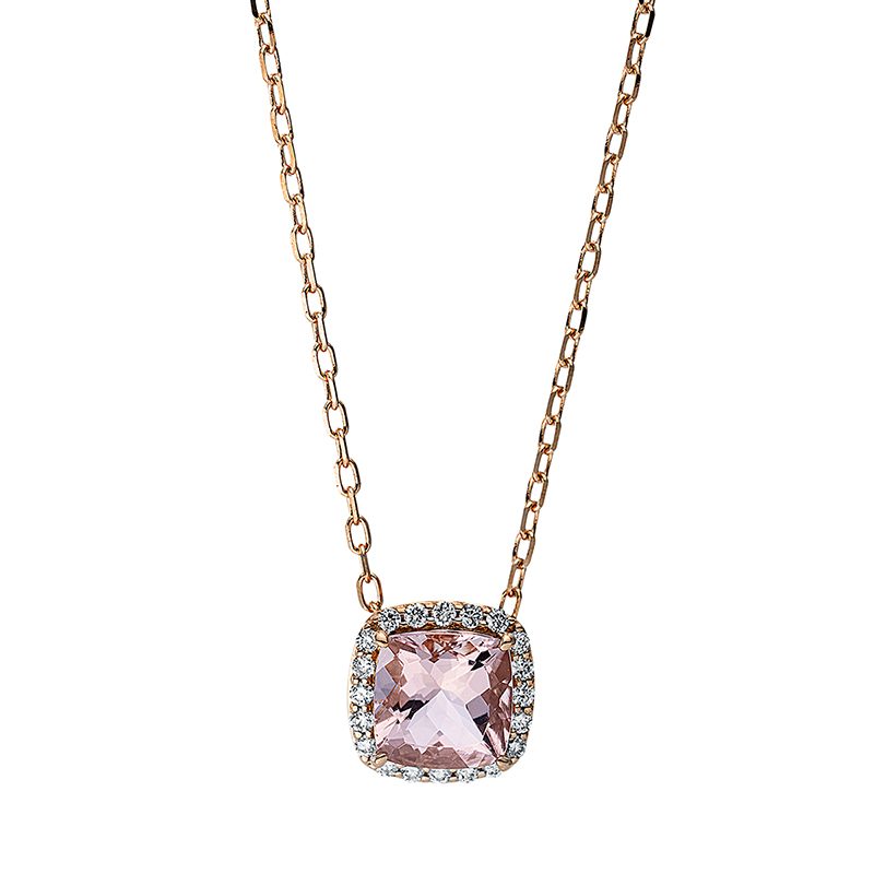 Collier 4er-Krappe 18 kt RG, mit ZÖ 40 cm + 43 cm