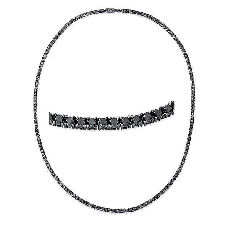 Collier 4er-Krappe 18 kt WG, schwarz rhodiniert