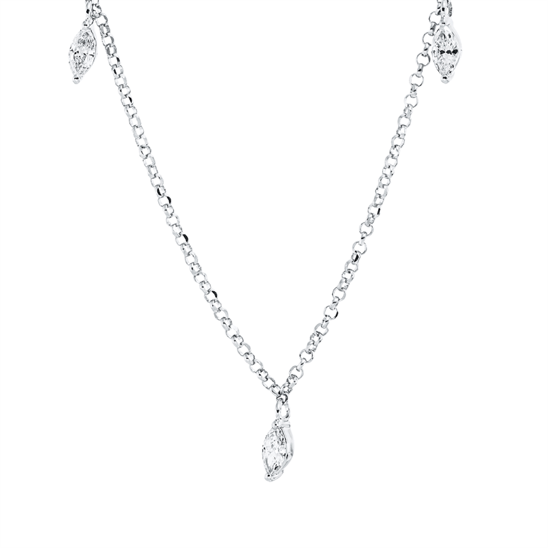 Collier 18 kt WG, mit ZÖ 38 cm,40.5cm
