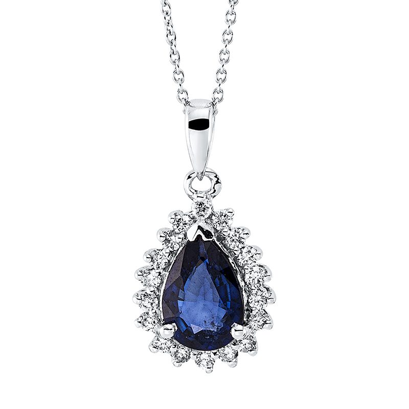 Collier 3er-Krappe 14 kt WG, mit Öse