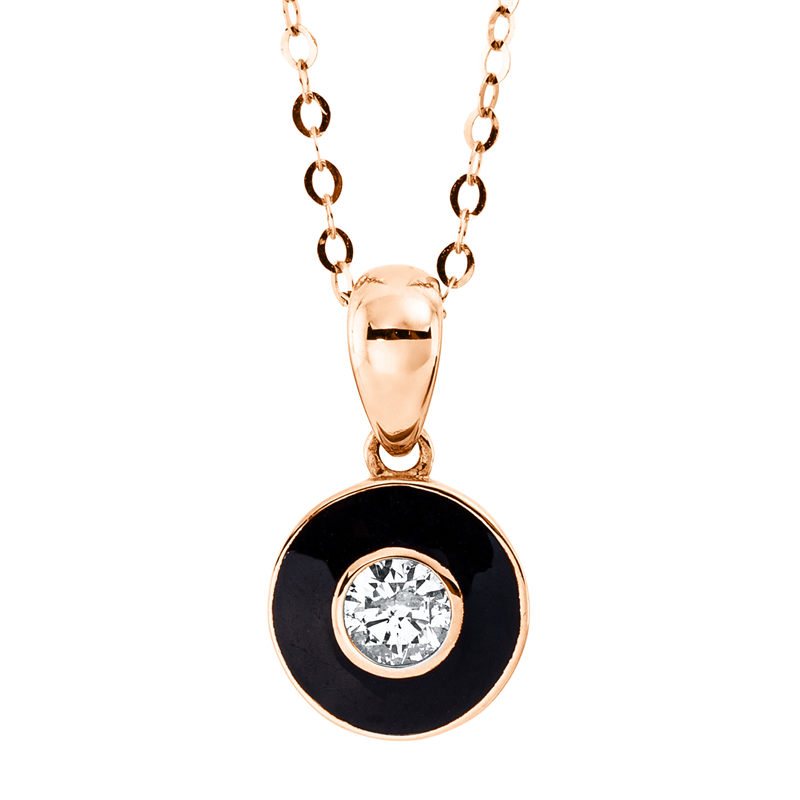 Collier 18 kt RG Kreis, mit ZÖ 45,7 cm + 48,3 cm