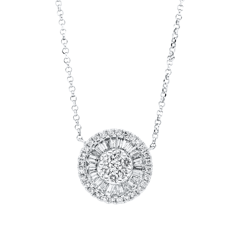 Collier 18 kt WG, mit ZÖ 38 cm,40.5cm