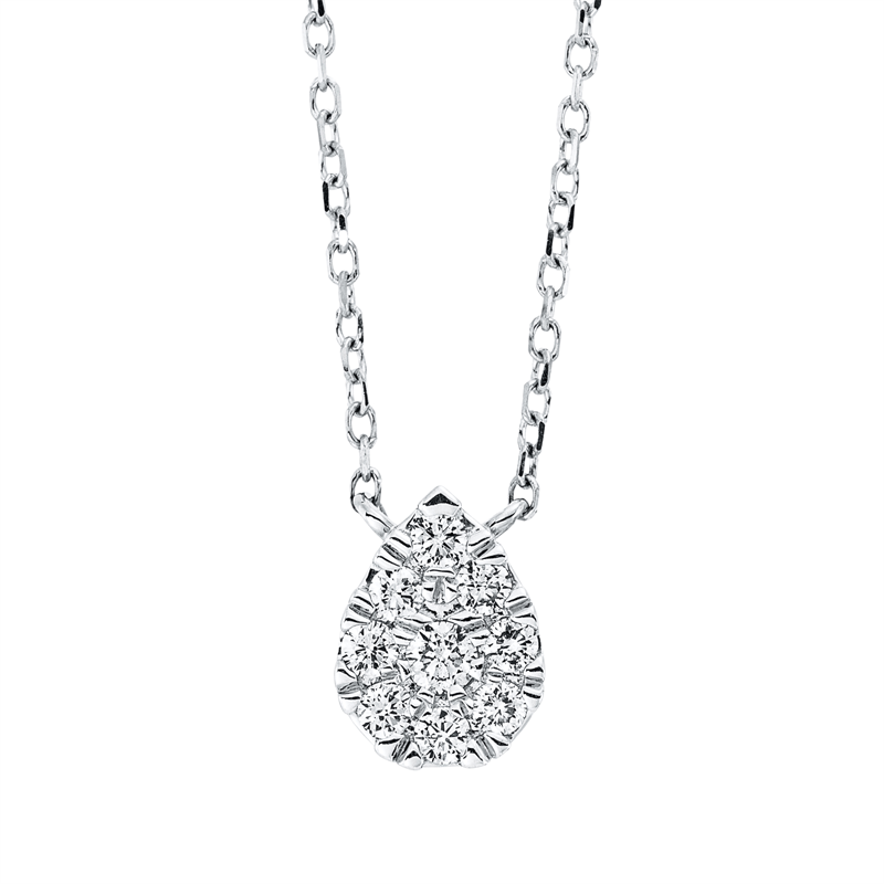 Collier 18 kt WG, mit ZÖ 40 cm + 42 cm