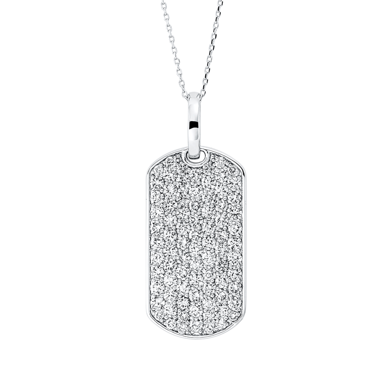 Collier 18 kt WG, mit ZÖ 40 cm + 42 cm