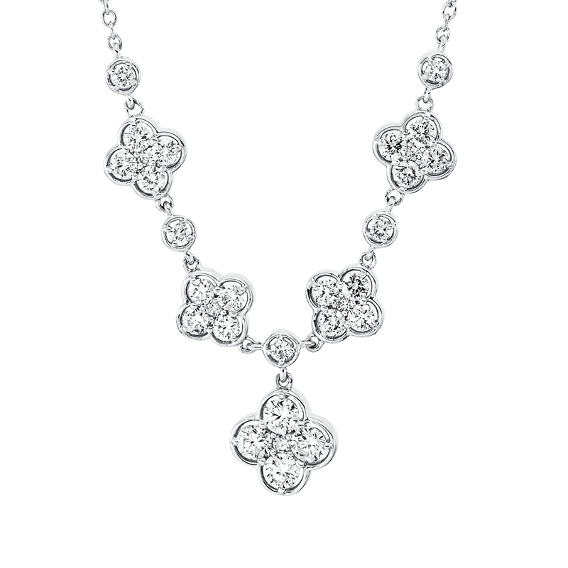 Collier 18 kt WG, mit ZÖ 42 cm